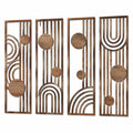 Décoration murale 4 panneaux 120 x 30 cm en bois marron style géométrique