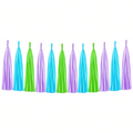 Guirlande à franges 150 cm en papier de soie violet bleu vert décoration suspendue