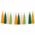 Guirlande de 12 pampilles 300 cm en papier orange vert pêche blanc à suspendre pour fête
