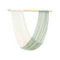 Tenture murale en macramé 90 x 100 cm coton beige vert sauge style bohème