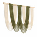 Tenture murale macramé 120 x 100 cm coton beige vert olive décoration suspendue