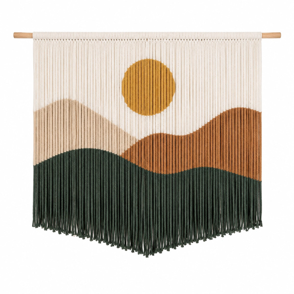 Tapisserie murale 90 x 100 cm en cordons textiles multicolores style bohème