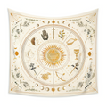Tapisserie murale 150 x 150 cm en tissu crème motif astrologique décorative
