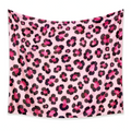 Tenture murale 150 x 130 cm en polyester rose à motif léopard décorative