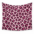 Tenture murale 150 x 130 cm en polyester rose à motif léopard décorative